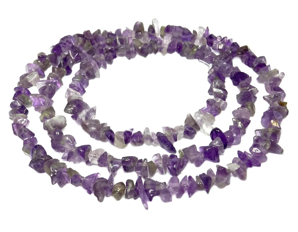 😏 Amethyst Splitter-Nuggets ca. 8-10 mm Edelsteinperlen Strang für Kette + 😉 - Bild 1 von 1