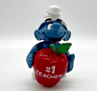 1983 Pitufos #1 Maestro Rojo Manzana Pitufo Raro Figura De Colección PVC Juguete 20160 Foto 1 de 4