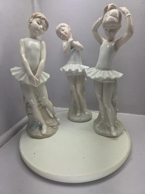 3 Duncan Royale Porcelain Ballerina girls posing In ballet positions Very NICE. - Image 1 of 4