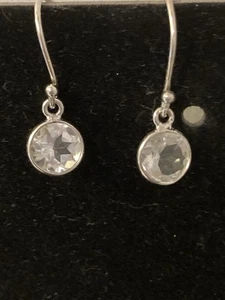 1,50 TCW weißer Topas Rhodium über SS Ohrhänger - Bild 1 von 6