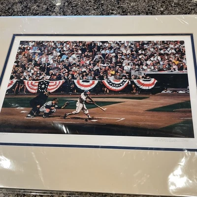 Litografía Hank Aaron Bill Purdom firmada #945/1000 mate 16x20 sin marco Foto 1 de 4