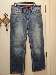 Jean Rock & Roll Cowboy Homme 33x30 Double Barrel Droit Détendu Denim Bleu - Photo 1/6