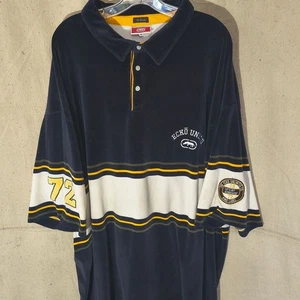 Ecko Unltd. Camicia uomo 4xB maglia velluto colore blu scuro, giallo e bianco The Foundry - Foto 1 di 6