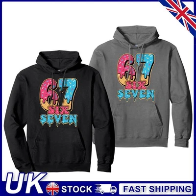 Funny Six Seven 6 7 Meme Gen Alpha Slang Kids 67 Ice Cream Drip Meme Hoodie/