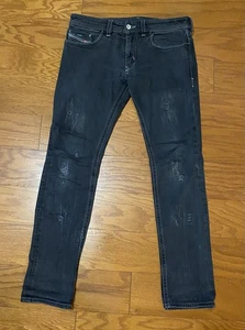 ITALY Herren VINTAGE DIESEL THANAZ 008UX Schwarz JEANS W34 L32 Stretch Top Zustand - Bild 1 von 12