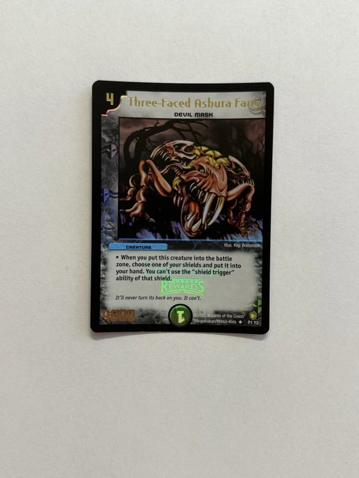 Duel Masters TCG Three-Faced Ashura Fang P1 Y2 D-MAX Reward Promo Card WOTC - Image 1 of 4