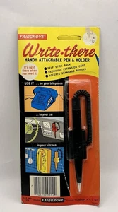 Fairgrove Write•C'è pratica penna attaccabile con cavo telefono nero vintage 1977 NOS - Foto 1 di 2