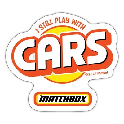 SPREADSHIRT Matchbox™ Logo Mit I Still Play With Cars Aufkleber Sticker, max. 10 x 10 cm