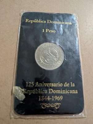 Dominican Republic 1 peso 1969,  "125th Anniversary of the Republic" - Image 1 of 2