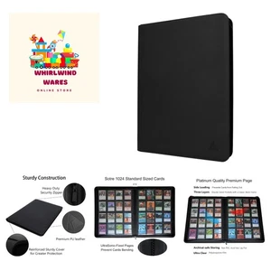 16 Pocket 1024 Card Binder, Large Ringless Side Loading Pockets Trading Card ... - Picture 1 of 8