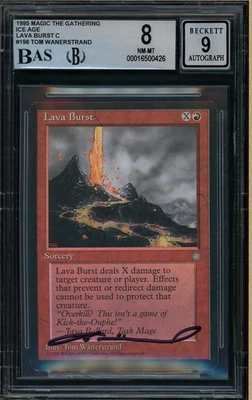 1995 MTG Ice Age #198 Lava Burst Tom Wanerstrand Signed BGS 8 AUTO 9 - Image 1 of 2