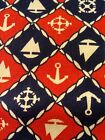 Red, White & Blue Nautical Theme Lightweight Canvas Fabric 1.25 yds x 37" Wide