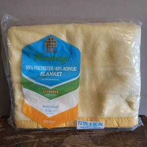 Leuchtfeuer Monterey gelbe Decke gewebt 72" x 90" Voll/Zwilling Neu aus altem Lagerbestand neu versiegelt Vintage - Bild 1 von 6