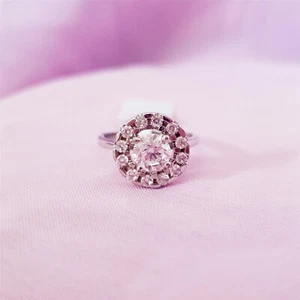 Genuine 100% Real Sterling Silver Rings Size 6.5, 7. Free post. Clear Stone R138 - Picture 1 of 7