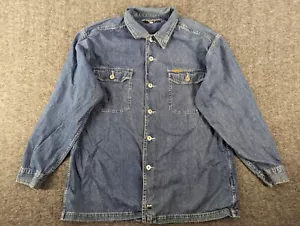 Rusty Mens XLarge Blue Button Up Long Sleeve Denim Jacket - Picture 1 of 19