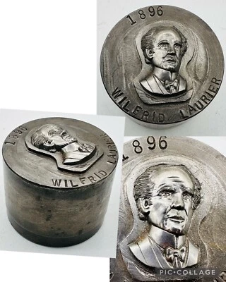 Wilfrid Laurier 1896 Primer Ministro canadiense Fabricación Buje de acero Die Master Foto 1 de 4