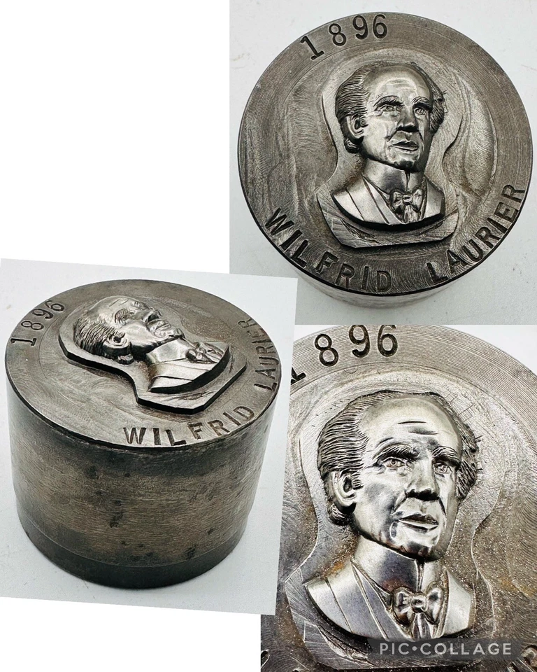 Wilfrid Laurier 1896 Primer Ministro canadiense Fabricación Buje de acero Die Master Foto 1 de 4