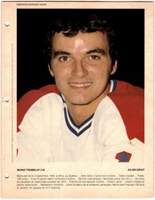 1980-81 Dimanche / Derniere Heure Photos Mario Tremblay #NNO Montreal Canadiens