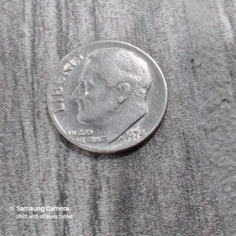 1974 Roosevelt dime no mint mark Cover