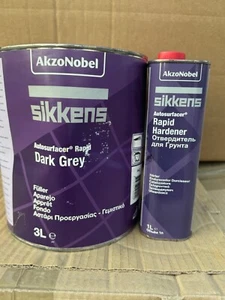 Sikkens Autosurfacer Rapid Primer Kit 3lt Dark Grey & 1lt Rapid Hardener - Picture 1 of 1