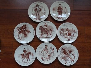 SARREGUEMINES 8 ANCIENNES ASSIETTES LENTILLE FAIENCE CHARGES MILITAIRES  19,5 cm - Imagen 1 de 12