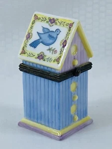 Midwest of Cannon Falls Bird House Bluejay Cynthia Madrid Porcelain Trinket Box - Picture 1 of 5