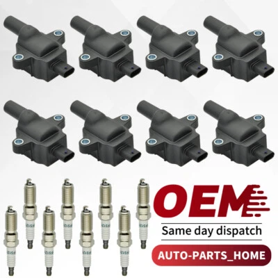 8 Ignition Coil & 8 Platinum Spark Plug for Ford F-350 Super Duty V8 7.3L UF893 - Image 1 of 4