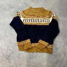 Vintage Abstract Knitted Jumper Patterned Chunky Knit Sweater Women's XS/S