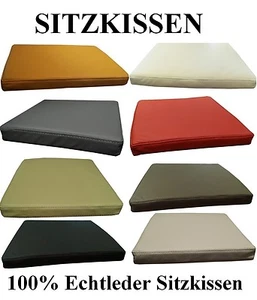Stuhl Sitzkissen Lederkissen Sitzpolster Sessel Echt Leder Kissen viele Farben ! - Bild 1 von 20