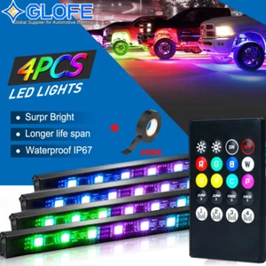 36“+48” LED Strip Under Car Control Underglow Underbody System Neon Light RGB - Picture 1 of 12