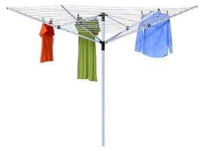 NEW In Ground Umbrella Dryer 165-feet Drying Line Clothesline Hanger White Large - Picture 1 of 2