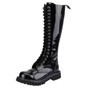 Angry Itch 20-Loch Gothic Punk Army Ranger Lack-Lederstiefel - Bild 1 von 9