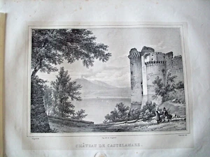 Antiche Stampe - Coignet ,Chateau De Castellamare -Napoli 1830 ca. - Foto 1 di 1