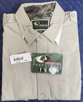 Mossy Oak Model 2173 Short Sleeve XXL Khaki Dirt Shirt New w/ Tags - Image 1 of 4