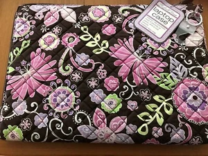 Contemporary Floral Print Cotton Laptop Case w Zipper & Inside Storage NWT - Picture 1 of 3