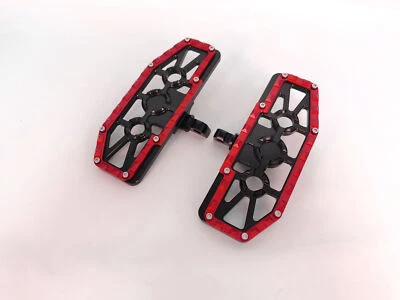 Clavijas traseras de pasajero MX negras y rojas para Harley Touring Sportster XL Softail Foto 1 de 4