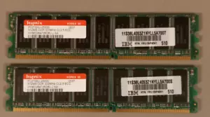 1GB MEMORIA RAM DDR 333MHz PC2700U-25330 Hynix 2 x 512MB - Imagen 1 de 2