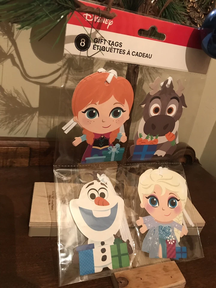 Etiquetas de presente congeladas Disney decoração Olaf Elsa Anna Sven 8 total FOFO envio rápido! - Imagem 1 de 4
