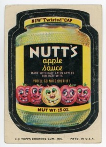 1974 Topps Wacky Packs NUTT'S APPLE SAUCE Tan Back  HD Scans  