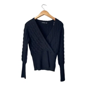 Doe & Rae Cropped Deep V Neck Sweater Size S - Picture 1 of 5