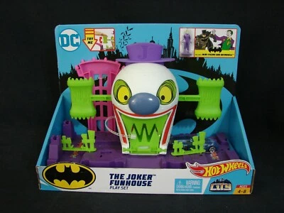 Hot Wheels The Joker Funhouse Play Set DC Comics Mini Joker & Batmobile Car NEW - Image 1 of 4