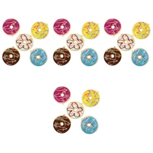 Fake Donuts Donut Charms Fridge Decor Pretend Play Food Colorful Resin Rings - Picture 1 of 12