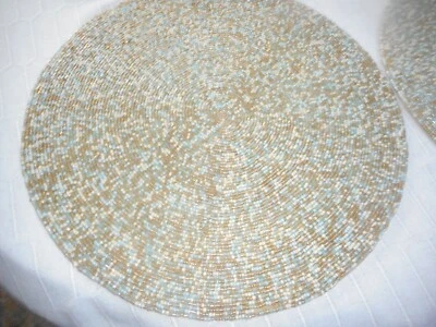 Round 15" Beaded Placemats Set of 4 - Image 1 of 4