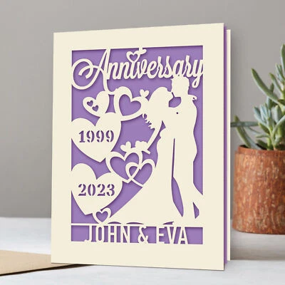 Personalised Anniversary Card On Anniversary Day Gift for Wife Husband Mum Dad