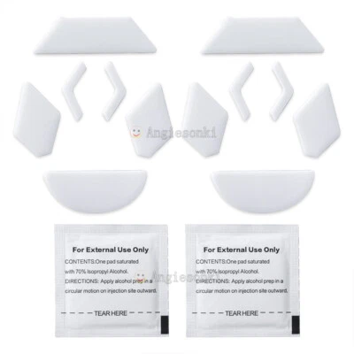 2 Sets White Rounded Curved Edges Mouse Feet Skates for Logitech G900 mouse - Image 1 of 4