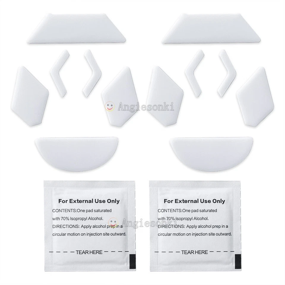 2 Sets White Rounded Curved Edges Mouse Feet Skates for Logitech G900 mouse - Image 1 of 4