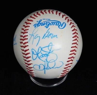 Anaheim Angels Players & Coaches Baseball by 6 JSA Authenticated Maddon Bowa - Image 1 of 4
