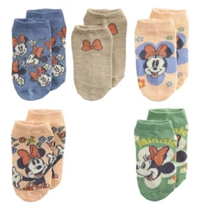 New Disney Ladies 5 Pair OF MINNIE MOUSE NO Show Socks SPRING TIME - Picture 1 of 1