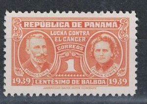 Panama Famous Physic Scientists Pier and Maria Curie stamp 1939 MLH AM - Picture 1 of 1