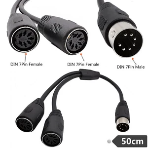 MIDI DIN 7 PIN Male to 2 Female Socket Splitter Adapter Bang Olufsen Naim Cable - Picture 1 of 12